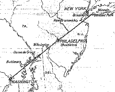 Map--First Air Mail Routes